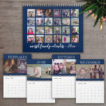 2023 - 24 Photo - 2 Per Month Modern Family - Navy Calendar<br><div class="desc">Add your favorite photos to make a modern photography calendar. Each month includes room for 2 photos. 
For best results,  crop your photos into squares before uploading. All the colors can be changed in the advanced design area.</div>