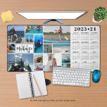 2023-24 School Calendar 14 Photos Monogram Name Desk Mat<br><div class="desc">Create your own personalized, custom color photo and calendar desk mat featuring a 2023-24 school year-at-a-glance calendar and an easy-to-upload photo collage template featuring 14 pictures in various shapes and sizes, both horizontal and vertical to accommodate a wide variety of photo subjects. Personalize with a monogram and/or family name, individual...</div>