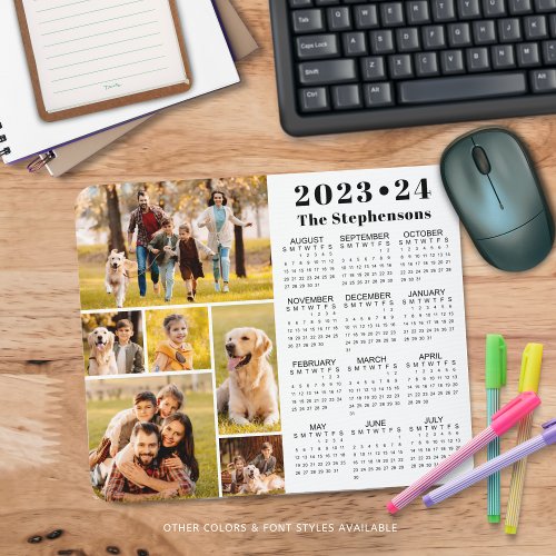 2023_24 School Calendar 6 Photos Personalized Mouse Pad