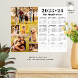 2023-24 School Calendar 6 Photos Personalized Poster<br><div class="desc">Create your own personalized, custom color photo calendar poster featuring a 2023-24 school year-at-a-glance calendar and an easy-to-upload photo collage template with 6 pictures in various shapes and sizes. Personalize with a family name, individual name or your custom text shown in editable black with editable white background. Fill with family,...</div>