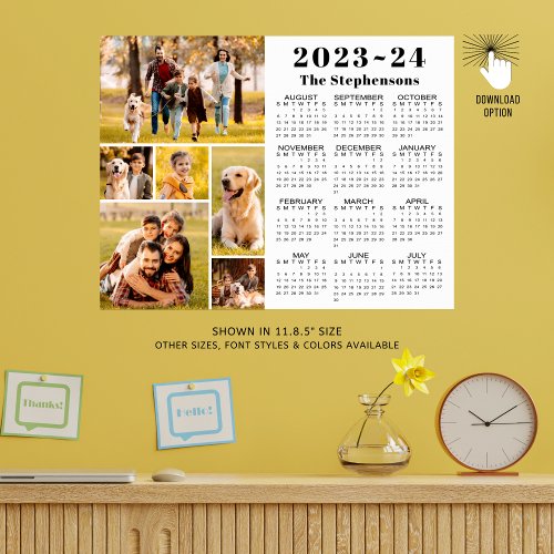 2023_24 School Calendar 6 Photos Personalized Poster
