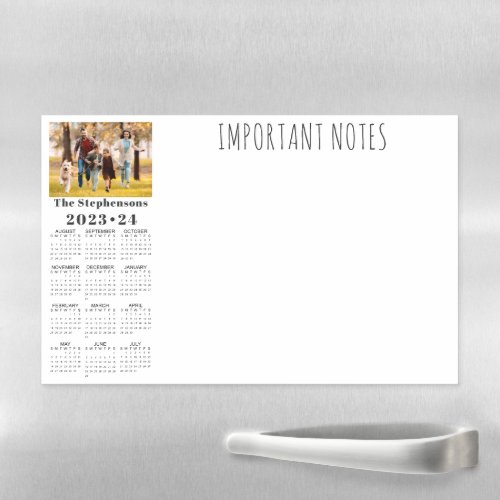 2023_24 School Calendar Photo Personalized Magnetic Dry Erase Sheet