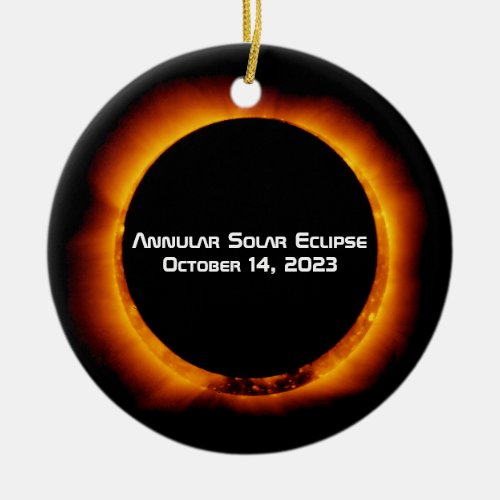 2023 Annular Solar Eclipse Ceramic Ornament