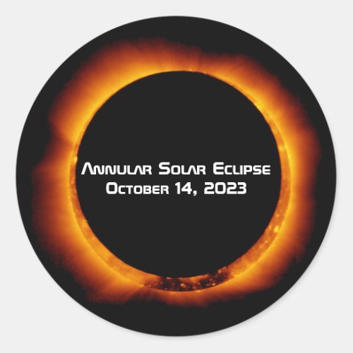 2023 Annular Solar Eclipse Classic Round Sticker