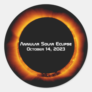2023 Annular Solar Eclipse Classic Round Sticker