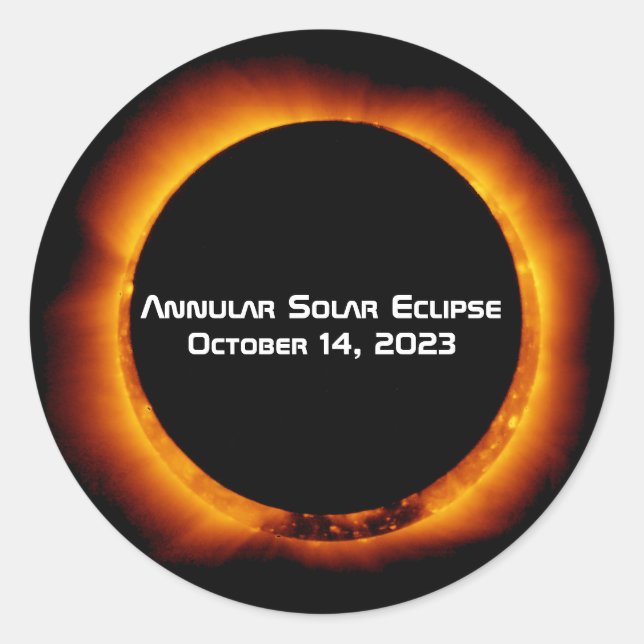 2023 Annular Solar Eclipse Classic Round Sticker (Front)