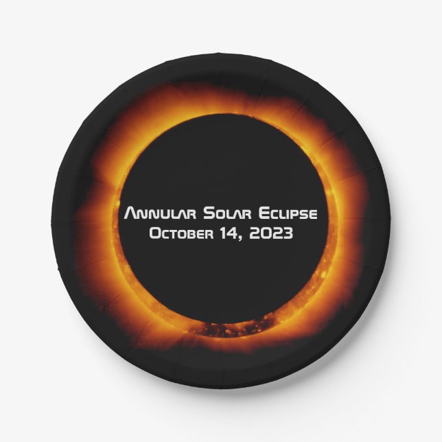 2023 Annular Solar Eclipse Paper Plates (Front)