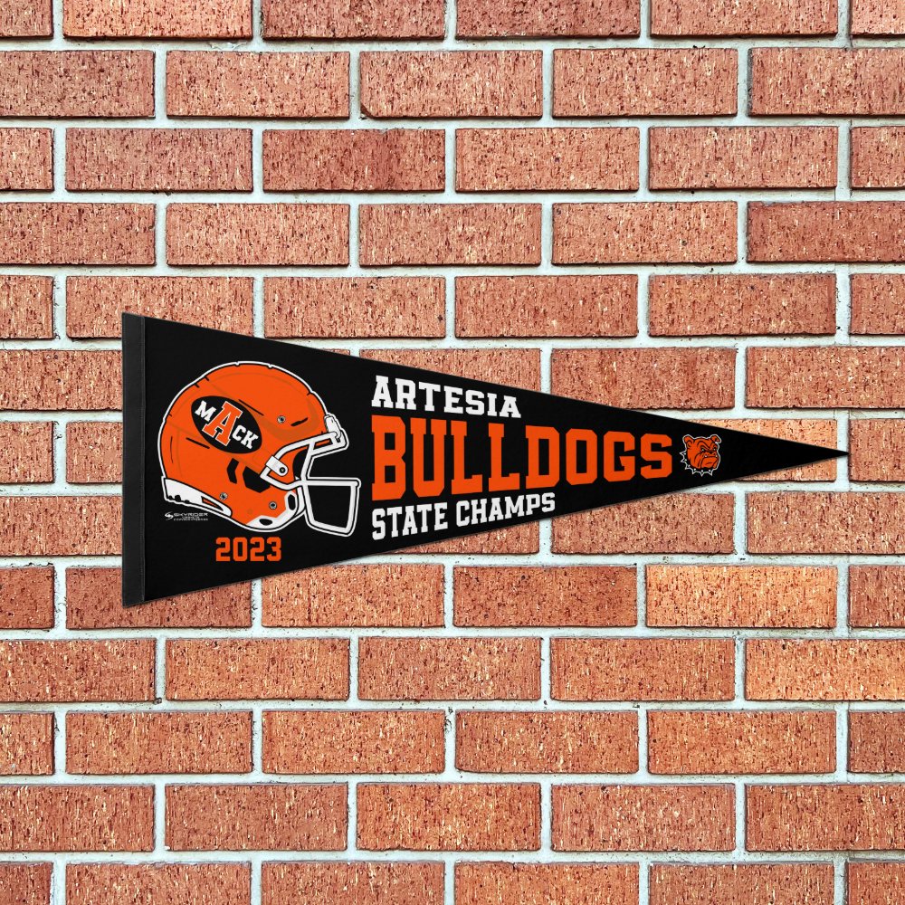 Discover 2023 Artesia Bulldogs State Champs Pennant Flag