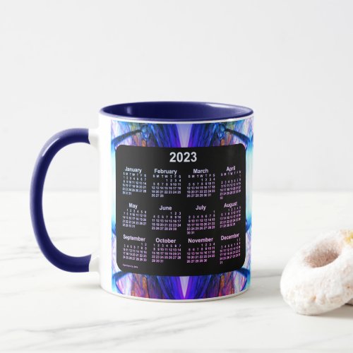 2023 Artistic Miami Blue Neon Calendar by Janz Mug