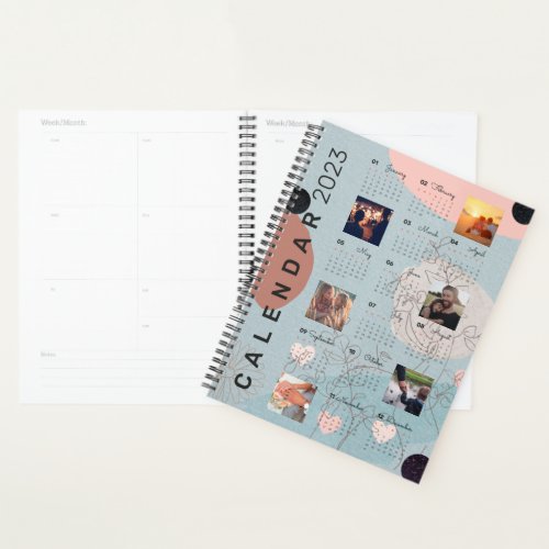 2023 Baby Blue Calendar journal  6 custom photos Planner