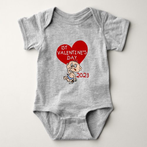 2023 Baby Boy Heart 1st Valentines Day Bodysuit