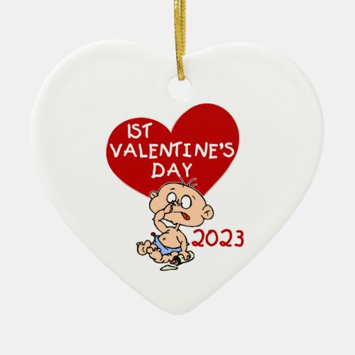 2023 Baby Boy Heart 1st Valentines Day Ornament