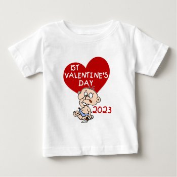 2023 Baby Boy Heart 1st Valentine's Day  T-shirt by valentines_store at Zazzle