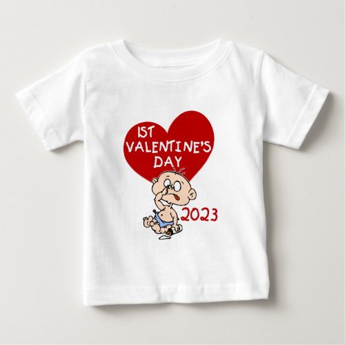 2023 Baby Boy Heart 1st Valentines Day  T_Shirt