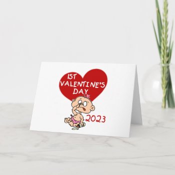 2023 Baby Girl Heart 1st Valentine's Day Card by valentines_store at Zazzle