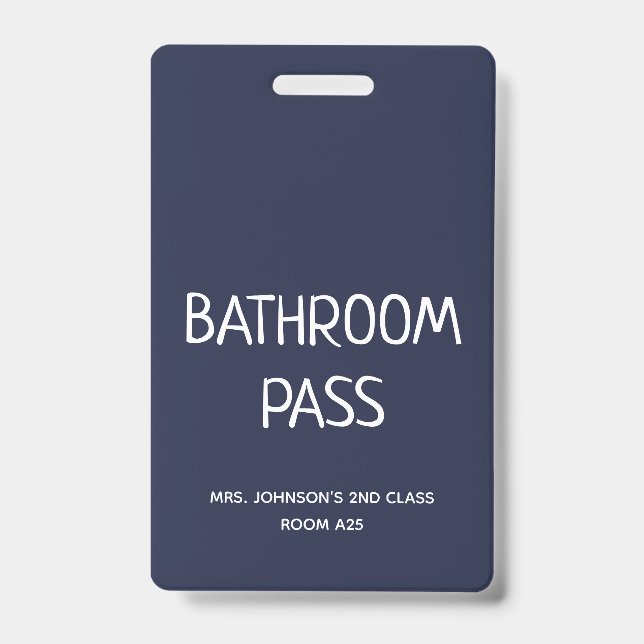 2023 Back To School Bathroom Hall Pass Badge (Front)