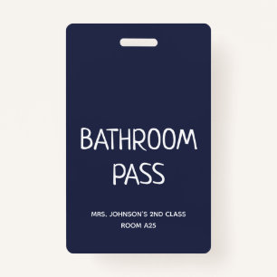 2023 Back To School Bathroom Hall Pass Badge