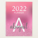 2023 Blush Pink Glitter Stylish Monogram Name Planner<br><div class="desc">2022 Rose Pink Faux Glitter and Sparkle Elegant Birthday or Bachelorette Party Can Cooler. These Wedding,  Bridal Shower or Birthday Party Planner can be customized to include your initial and first name. Please contact the designer for customized matching items</div>