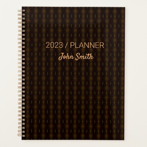 2023 Brown Pattern Weekly Monthly Non Dated Plann Planner