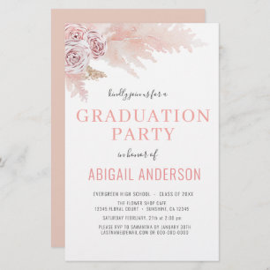 2023 Budget Boho Graduation Floral Invitation