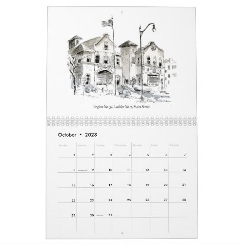 2023 Buffalo NY Mary Kunz Goldman Ink Sketches  Calendar