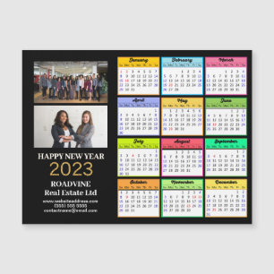 2023 Business 2 Photo Modern Color Calendar Magnet