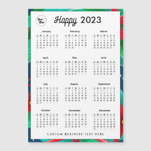 2023 Business Logo Calendar Company Festive Blue  Magnetic Invitation