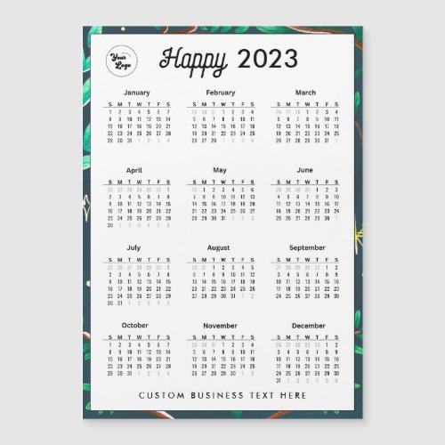 2023 Business Logo Calendar Company Festive Green  Magnetic Invitation