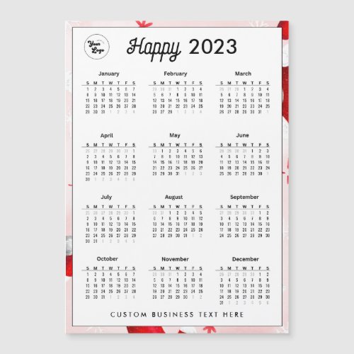 2023 Business Logo Calendar Company Festive Red  Magnetic Invitation
