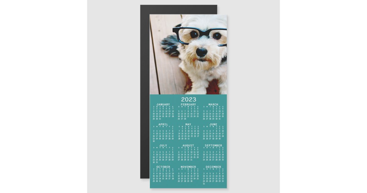 2023 Calendar 1 Photo Collage - Can Edit aqua | Zazzle