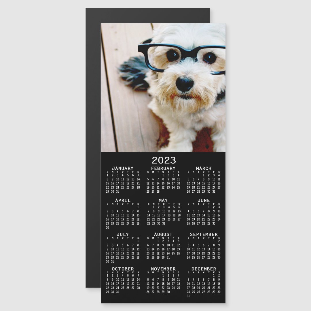 2023 Calendar 1 Photo Collage - Can Edit black | Zazzle