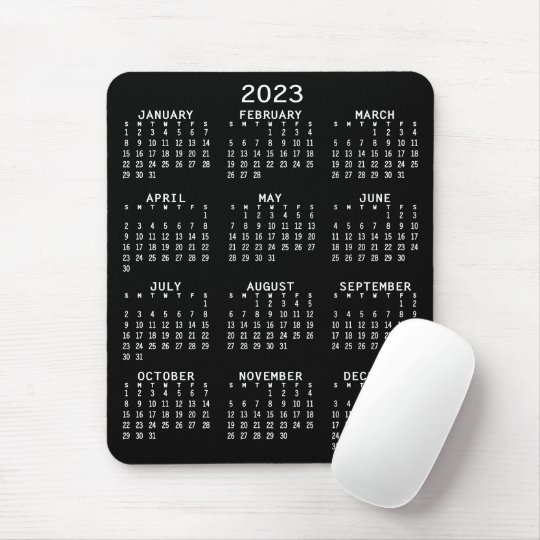 2023 Calendar black background Vertical Mouse Pad