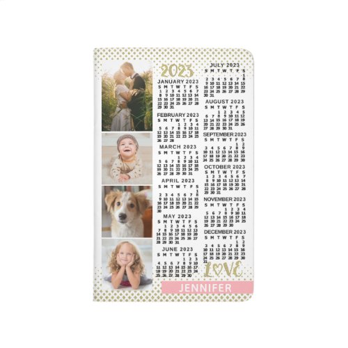 2023 Calendar Blush Pink Gold Photo Collage Bullet Journal