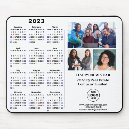 2023 Calendar Business Photo Company Logo Custom Mouse Pad