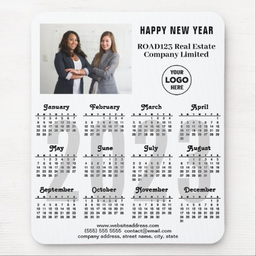 2023 Calendar Business Photo Company Logo Custom Mouse Pad