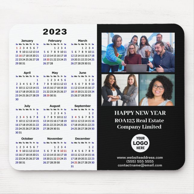 2023 Calendar Business Photo Company Logo Custom Mouse Pad (Front)
