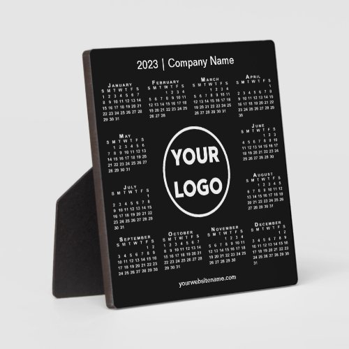 2023 Calendar Company Logo Black Business Plaque