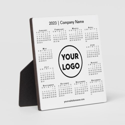 2023 Calendar Company Logo Business Desktop Plaque