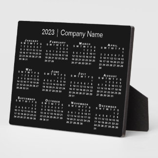 2023 Calendar Company Name Black Desktop Plaque