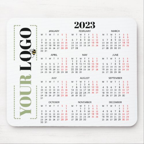 2023 Calendar Custom Business Logo Mouse Pad