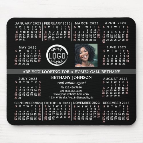 2023 Calendar Custom Business Logo Photo Text Easy Mouse Pad