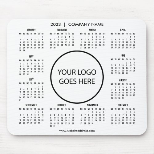 2023 Calendar Custom Company Business Logo Simple Mouse Pad