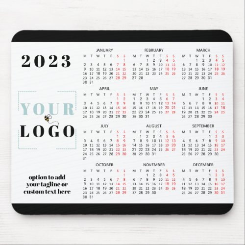 2023 Calendar Custom Company Logo Mouse Pad