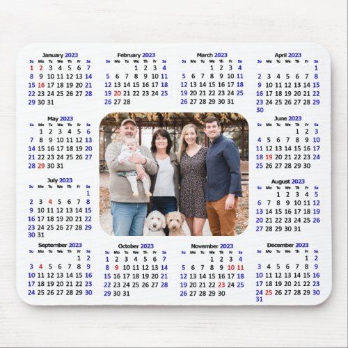 2023 Calendar Custom Photo Modern Minimalist Mouse Pad