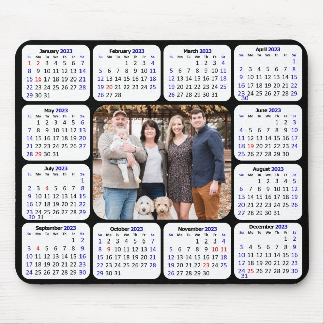 2023 Calendar Custom Photo Modern Simple Mouse Pad (Front)