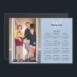 2023 Calendar Custom Photo Monogram Blue Magnet<br><div class="desc">Modern 2023 calendar magnetic card features your vertical photo on the left and your monogram and name above the black calendar on the right on a light blue background. Replace the sample image and text with your own in the sidebar. Makes a great stocking stuffer or holiday gift for family....</div>