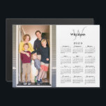 2023 Calendar Custom Photo Monogram Name Magnet<br><div class="desc">Modern 2023 calendar magnetic card features your vertical photo on the left and your monogram and name above the black calendar on the right on a white background. Replace the sample image and text with your own in the sidebar. Makes a great stocking stuffer or holiday gift for family. Includes...</div>