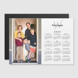 2023 Calendar Custom Photo Monogram Name Magnet
