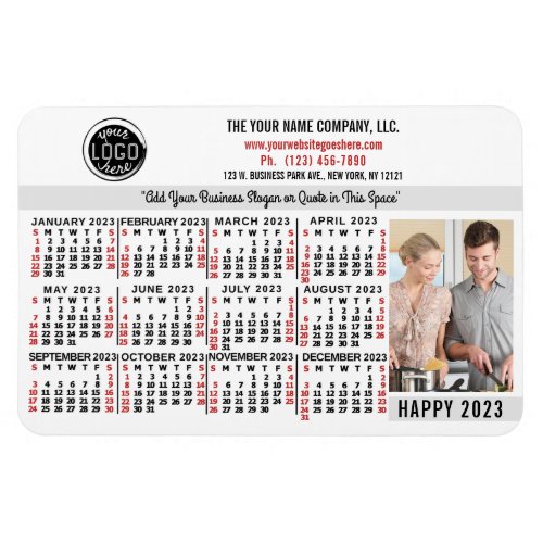 2023 Calendar Easy Custom Business Logo Name Photo Magnet