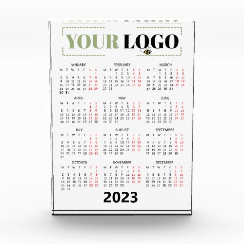 2023 Calendar Executive Custom Business Logo Photo Block